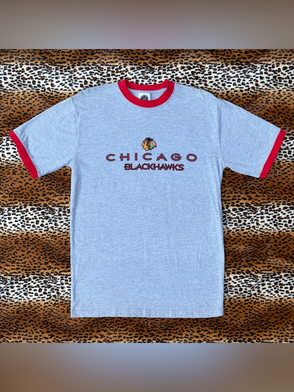 Early 2000’s Chicago Blackhawks Hockey Ringer Tee